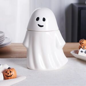 White Ghost Ceramic Cookie Jar